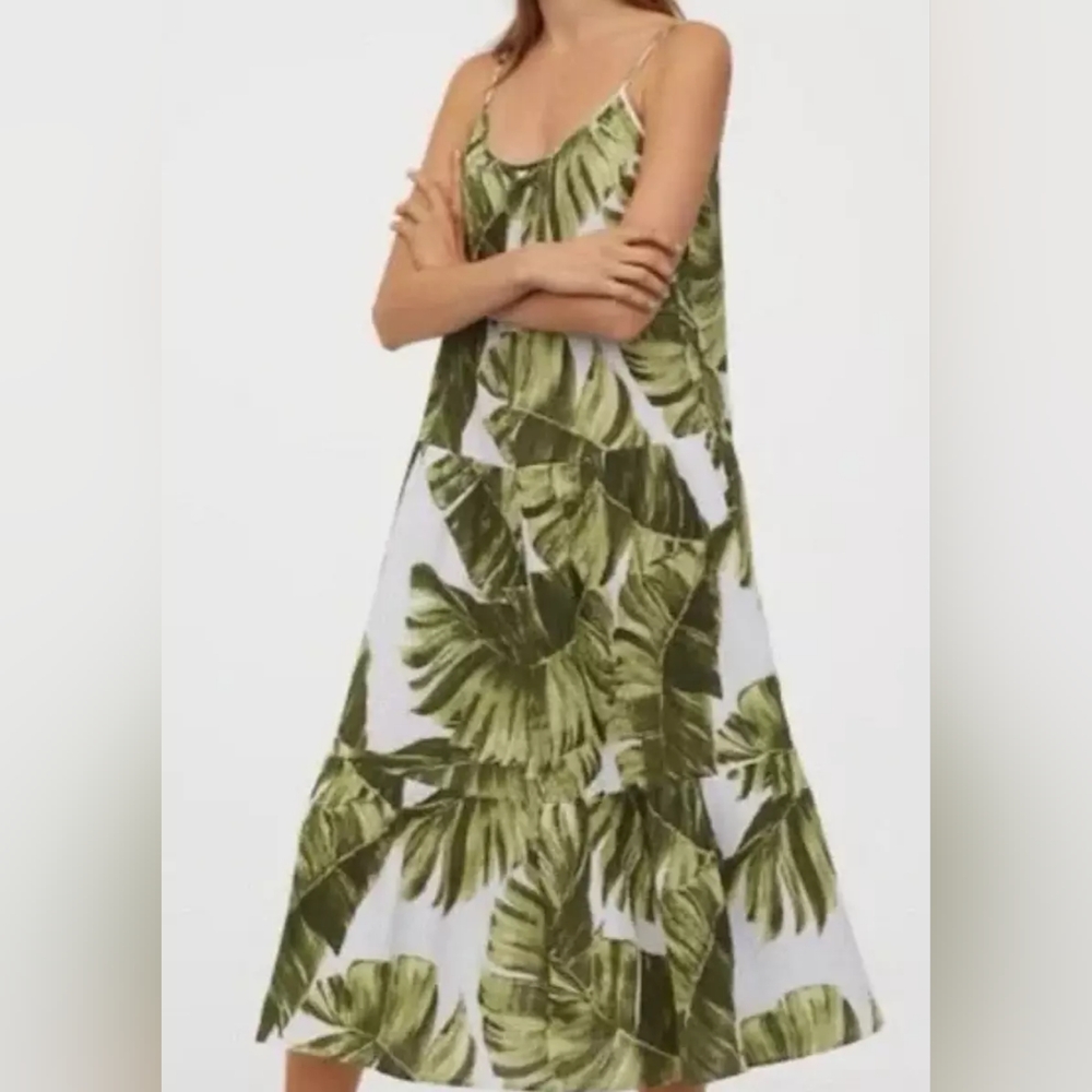 H&M Cotton Gauze Tropical Dress